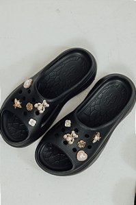 TAI - CHINELO SLIDE FEMININO NUVEM PRETO