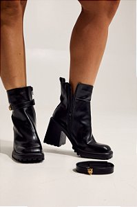 CAMILLE - BOTA FEMININA SALTO ALTO 2 EM 1 PRETA