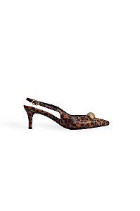 PAULA - SCARPIN FEMININA BICO FINO SALTO BAIXO SLINGBACK ANIMAL PRINT