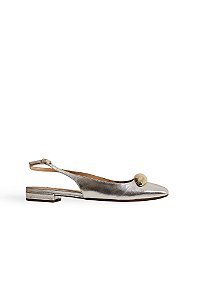 INÊS - SLINGBACK FEMININO COURO PRATA