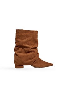 IVANA - BOTA FEMININA CANO BAIXO BICO FINO CAMEL
