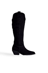 RUBIA - BOTA FEMININA 2 EM 1 COUNTRY COURO PRETA