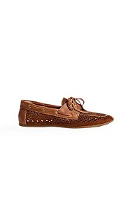 IEDA - DOCKSIDE FEMININO BICO REDONDO COURO CAMEL
