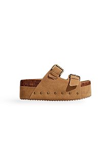 PRÉ VENDA | OSAKA - TAMANCO FLATFORM FEMININO FIVELAS BEGE