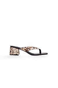 SAYURI - TAMANCO FEMININO SALTO BLOCO COURO ANIMAL PRINT