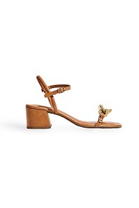 SORAIA - SANDÁLIA FEMININA SALTO BAIXO CAMEL