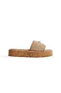 MADA - FLATFORM FEMININA PALHA RÁFIA BEGE