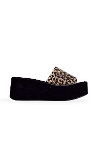 ADELE - TAMANCO FLATFORM FEMININA TIRA VINIL ANIMAL PRINT