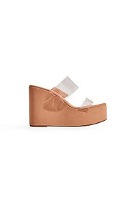 KAI - TAMANCO PLATAFORMA FEMININO TIRAS VINIL BEGE