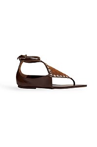 ZAYA - SÁNDALIA RASTEIRA FEMININA COURO MARROM