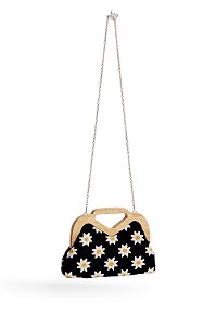 FLOWERS - BOLSA FEMININA CROCHÊ PRETA