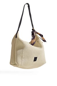 SIENA - BOLSA FEMININA KNIT OFF WHITE COM PRETO