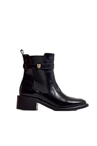 GISELE - BOTA FEMININA CANO CURTO SALTO BAIXO PRETA
