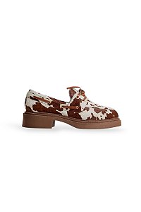 AUDREY - MOCASSIM FEMININO CAMURÇA VACA OFF WHITE E CAMEL