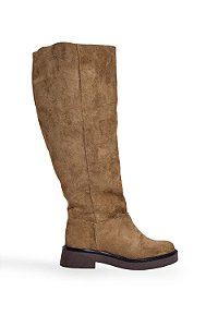 ANGELINA - BOTA FEMININA CANO LONGO BICO REDONDO BEGE