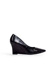 SÂMIA - SCARPIN FEMININO SALTO ANABELA PRETO