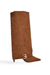 ROMY - BOTA FEMININA CANO ALTO 2 EM 1 CAMEL