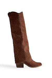 ZURI- BOTA FEMININA 2 EM 1 SALTO BAIXO COURO CAMEL