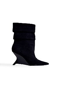 NARI - BOTA FEMININA CANO MÉDIO SUEDE PRETO
