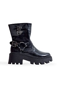 NAMU - BOTA FEMININA BIKER CANO CURTO TRATORADA PRETA