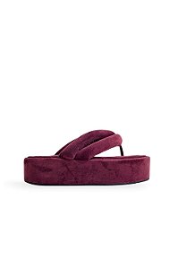 SAKURA - CHINELO FLATFORM TIRAS PUFFER BORDÔ
