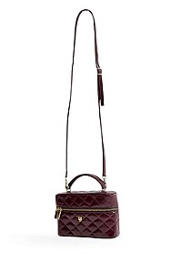 AGNES - BOLSA FEMININA METALASSÊ LATERAL BORDÔ