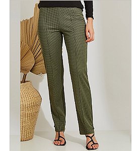 CALÇA XADREZ LACINHO - OLIVA