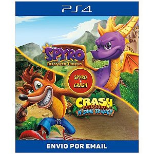Pacote de jogo Spyro + Crash Remastered - Ps4 Digital