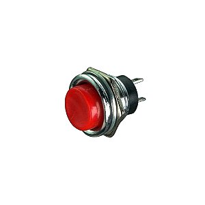 Push Button R13-507 S/Trava Corpo Metal (Vermelho)