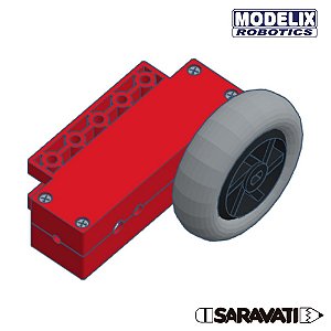 Modelix 801 - Caixa Vermelha para um motor amarelo + roda furo oval