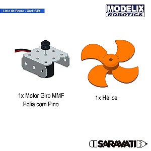 Modelix 249 - Motor MMF 1,5 a 6v DC +- 5000 RPM + Hélice