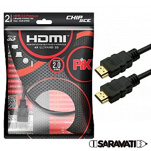 Cabo HDMI 2.0 Ultra HDTV 3D 4K 2 Metros