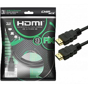 Cabo HDMI 2.0 Ultra HDTV 3D 4K 3 Metros