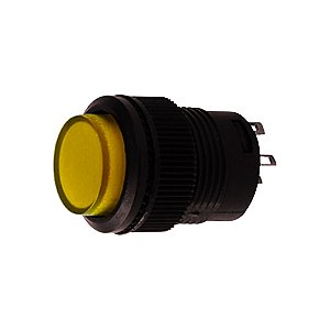 Botão Pulsativo Neon 3A 250VAC R16-503AD 4T (Amarelo)