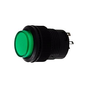 Botão Pulsativo Neon 3A 250VAC R16-503AD 4T (Verde)