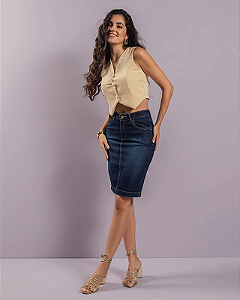Saia Secretária Black Jeans