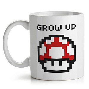 Caneca Cogumelo Pixel Grow Up