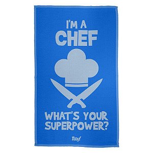 Pano Multiuso em Microfibra Im a Chef Whats your superpower - azul