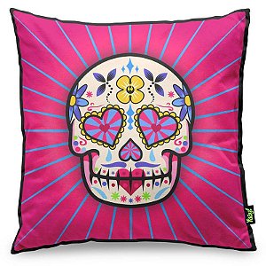 Almofada Dia de Los Muertos - rosa