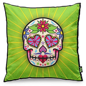 Almofada Dia de Los Muertos - verde