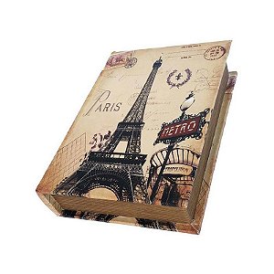 Caixinha Livro Decorativa Paris Metro - 18 x 13 cm