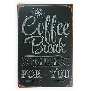 Placa de Metal The Coffee Break - 30 x 20 cm