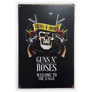 Placa de Metal Guns n' Roses Welcome to the Jungle - 30 x 20 cm