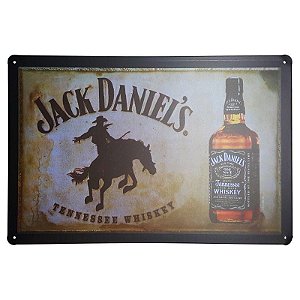 Placa de Metal Decorativa Jack Daniel's Cowboy