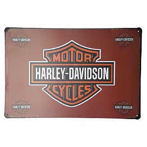 Placa de Metal Decorativa Harley Davidson