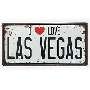 Placa de Metal Decorativa I Love Las Vegas