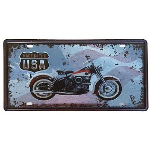 Placa de Metal Decorativa Made in the USA - 30,5 x 15,5 cm