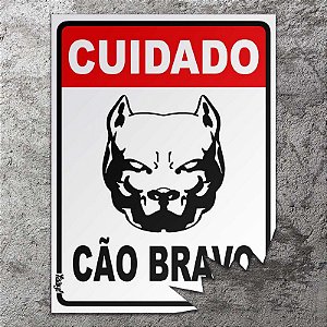 Placa mordida Cuidado Cão Bravo