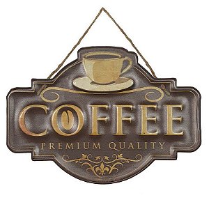Placa de Metal Alto Relevo Coffee Premium Quality