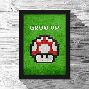 Quadro A4 Cogumelo Pixel Grow Up